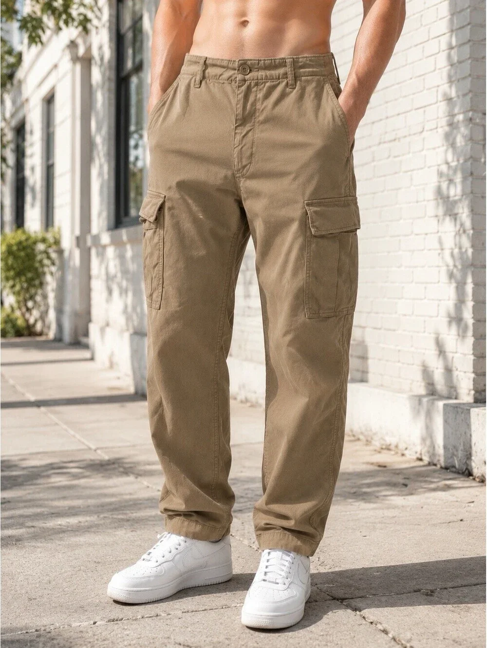Uniqlo Cargo Pants Men’s Brown Cotton Spandex Size L